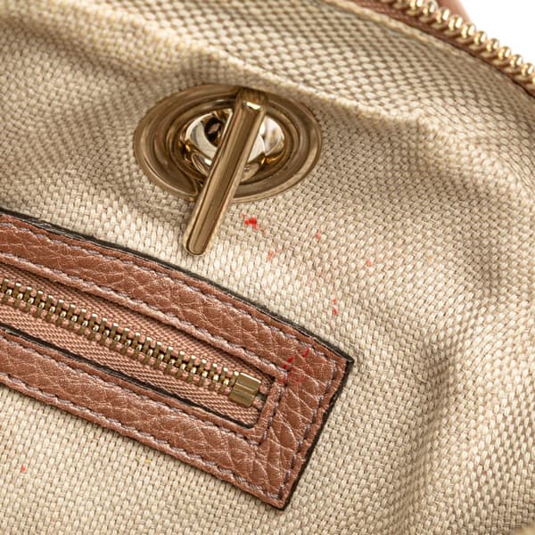 Pre-owned Gucci Leather Soho Chain Zip Shoulder Bag Pink