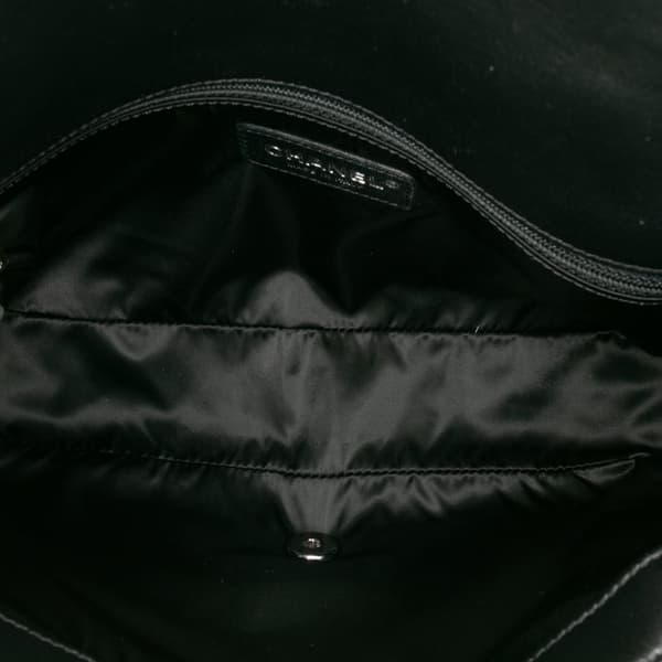 Pre-owned Chanel Medium Quilted Metallic Knit Pluto Glitter Flap Black