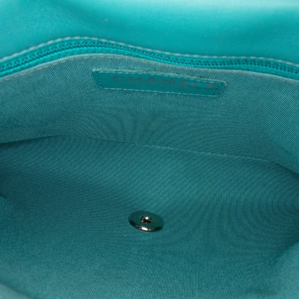 Pre-owned Chanel Crumpled Calfskin Bi Quilted Vintage Full Flap Blue
