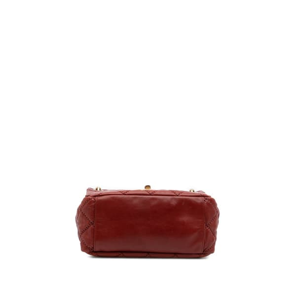 Pre-owned Chanel CC Quilted Calfskin Ultimate Stitch Retro Chain Flap Red