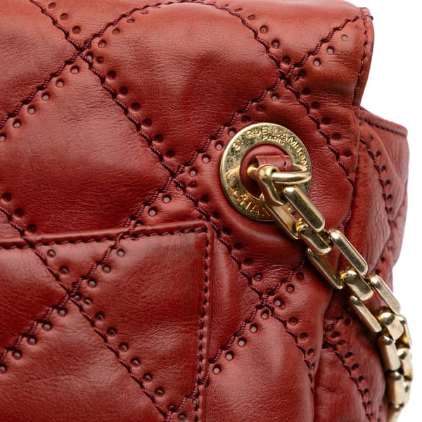 Pre-owned Chanel CC Quilted Calfskin Ultimate Stitch Retro Chain Flap Red