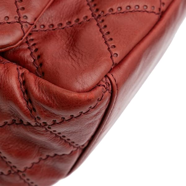 Pre-owned Chanel CC Quilted Calfskin Ultimate Stitch Retro Chain Flap Red
