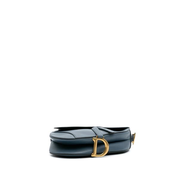 Pre-owned Dior Goatskin Saddle Bag Blue