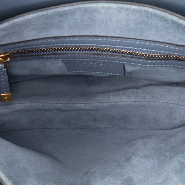 Pre-owned Dior Goatskin Saddle Bag Blue
