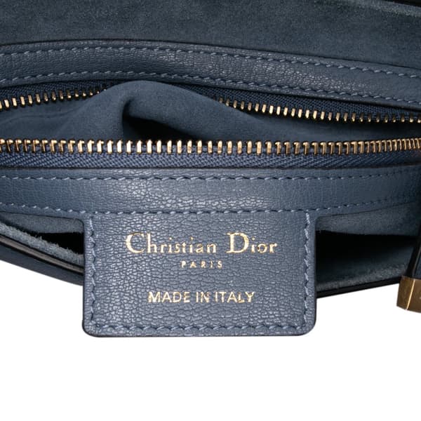 Pre-owned Dior Goatskin Saddle Bag Blue