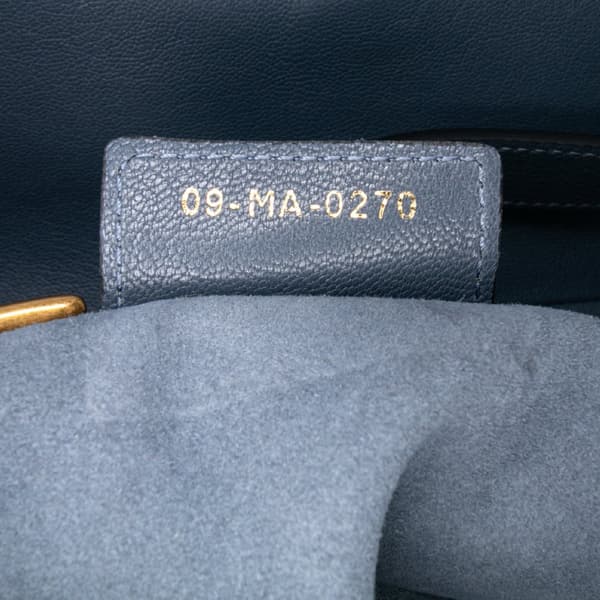 Pre-owned Dior Goatskin Saddle Bag Blue