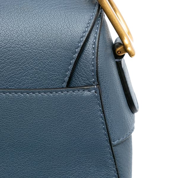 Pre-owned Dior Goatskin Saddle Bag Blue