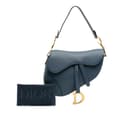Miniatyrbild 10 av 10: Pre-owned Dior Goatskin Saddle Bag Blue