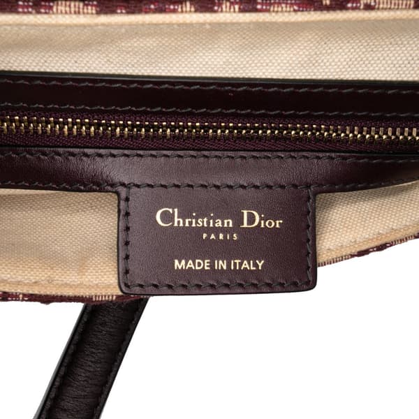 Pre-owned Dior Oblique Canvas Saddle Bag Red