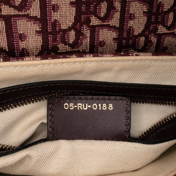 Pre-owned Dior Oblique Canvas Saddle Bag Red