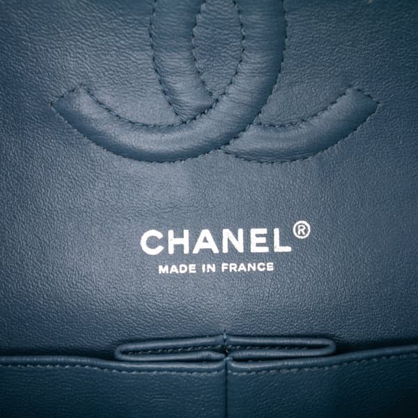 Pre-owned Chanel Medium Classic Lambskin Double Flap Blue