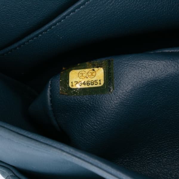 Pre-owned Chanel Medium Classic Lambskin Double Flap Blue