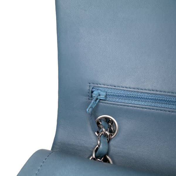 Pre-owned Chanel Medium Classic Lambskin Double Flap Blue