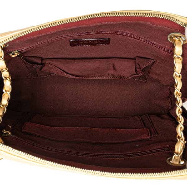 Pre-owned Chanel CC Chevron Lambskin Camera Shoulder Bag Gold