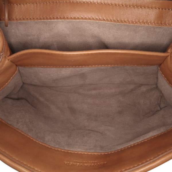 Pre-owned Bottega Veneta Nappa Intrecciato Olimpia Knot Shoulder Bag Brown