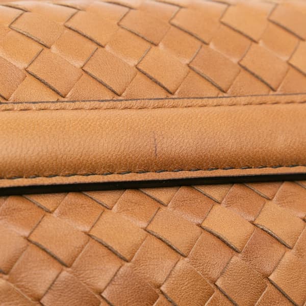 Pre-owned Bottega Veneta Nappa Intrecciato Olimpia Knot Shoulder Bag Brown