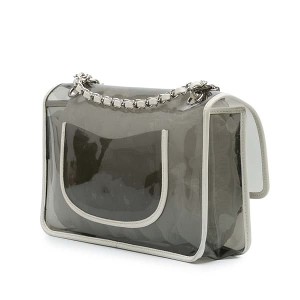 Pre-owned Chanel Large PVC and Lambskin Naked Flap Black