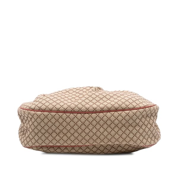 Pre-owned Gucci Diamante Canvas Sukey Shoulder Bag Brown