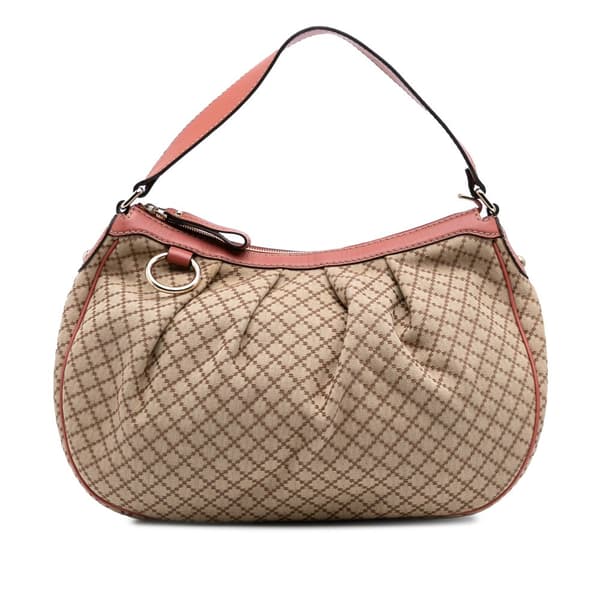Pre-owned Gucci Diamante Canvas Sukey Shoulder Bag Brown