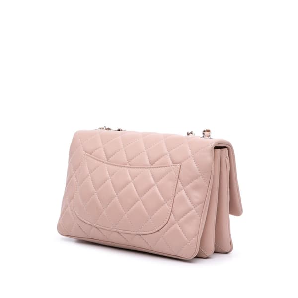 Pre-owned Chanel Medium Quilted Lambskin 3 Accordion Flap Pink