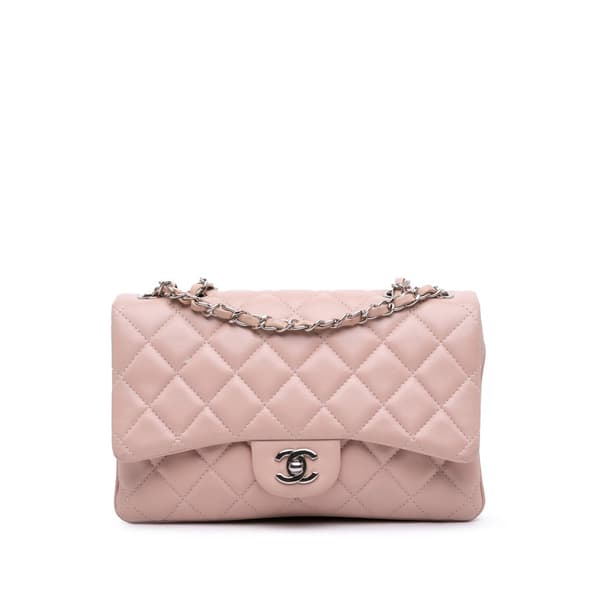 Pre-owned Chanel Medium Quilted Lambskin 3 Accordion Flap Pink