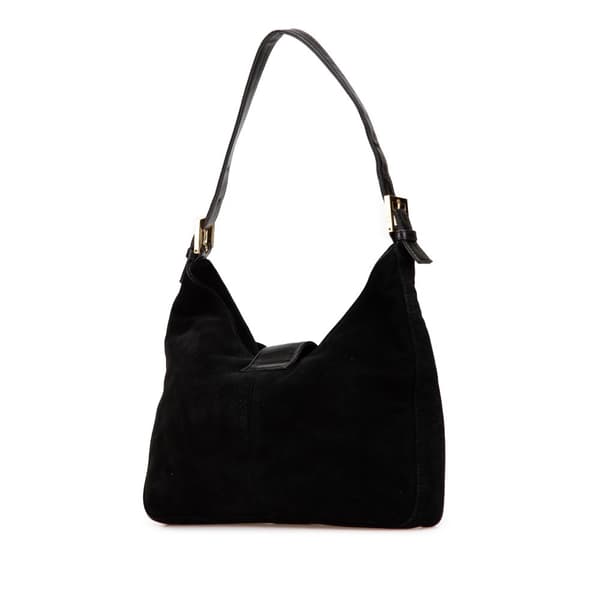 Pre-owned Fendi Suede Shoulder Bag Black