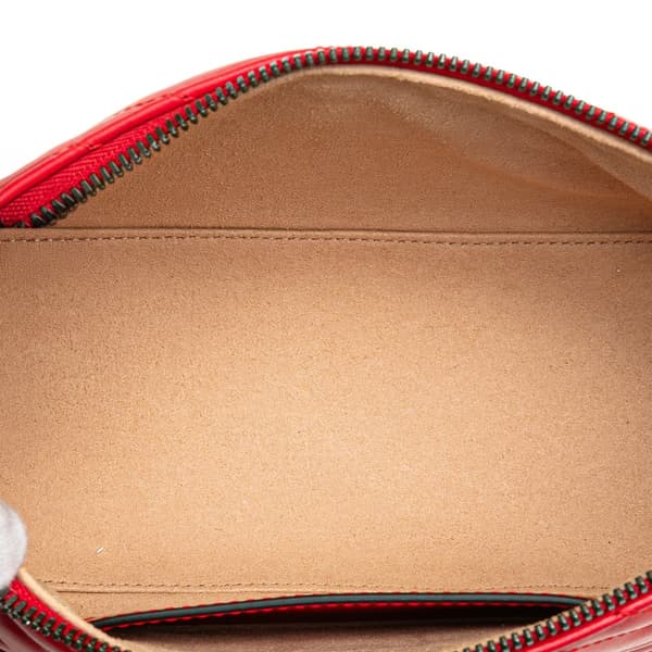 Pre-owned Gucci GG Marmont Matelasse Leather Shoulder Bag Red