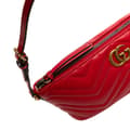 Miniatyrbilde 6 av 9: Pre-owned Gucci GG Marmont Matelasse Leather Shoulder Bag Red