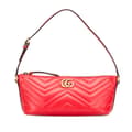 Miniatyrbilde 1 av 9: Pre-owned Gucci GG Marmont Matelasse Leather Shoulder Bag Red