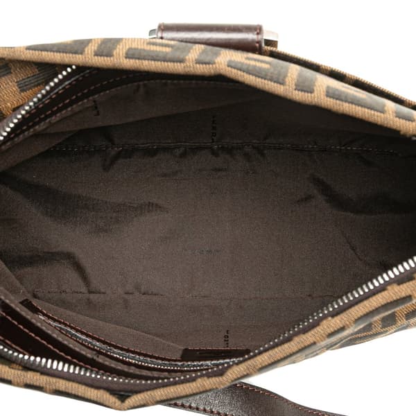 Pre-owned Fendi Zucca Canvas Shoulder Bag Brown