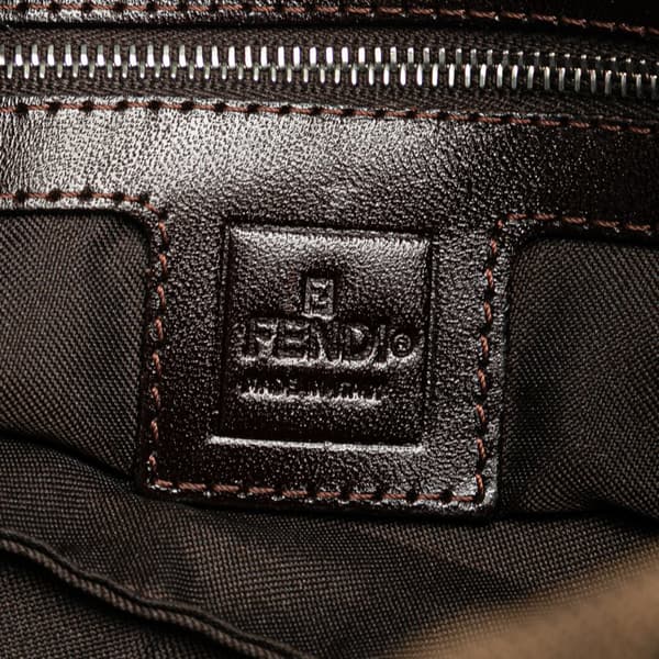Pre-owned Fendi Zucca Canvas Shoulder Bag Brown