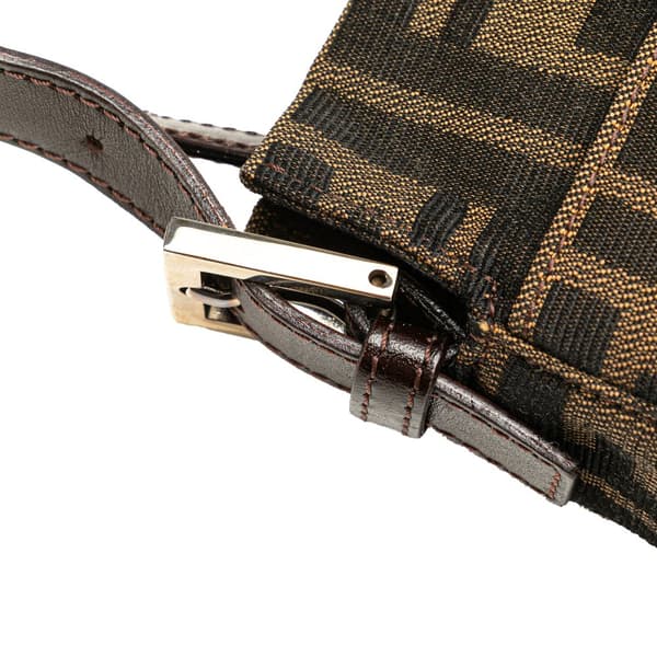 Pre-owned Fendi Zucca Canvas Shoulder Bag Brown