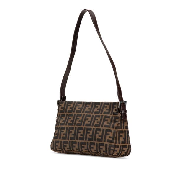 Pre-owned Fendi Zucca Canvas Shoulder Bag Brown