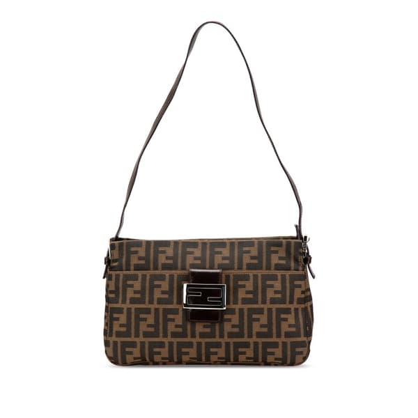 Pre-owned Fendi Zucca Canvas Shoulder Bag Brown