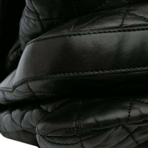Pre-owned Chanel Maxi Quilted Lambskin 3 Flap Black