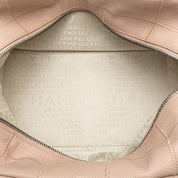 Pre-owned Chanel Small Choco Bar Caviar LAX Bowler Bag Brown