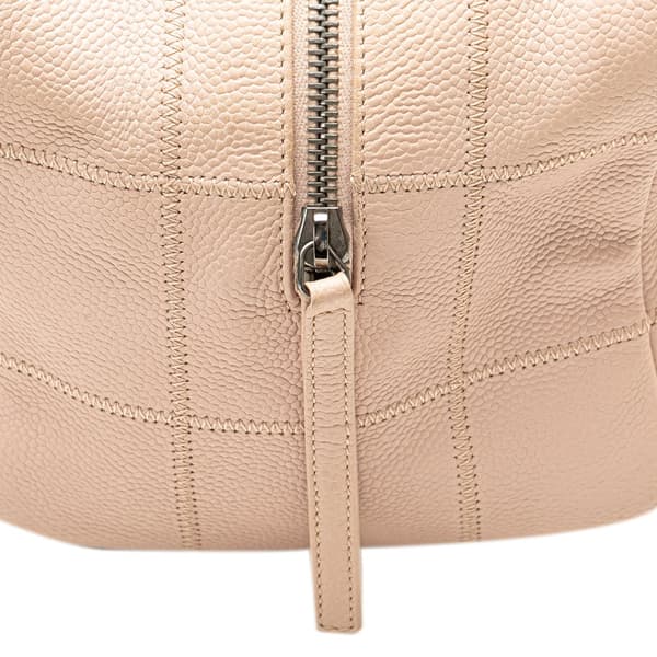 Pre-owned Chanel Small Choco Bar Caviar LAX Bowler Bag Brown