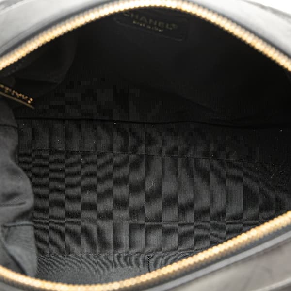 Pre-owned Chanel CC Choco Bar Lambskin Shoulder Bag Black