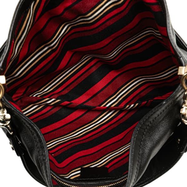 Pre-owned Gucci Medium Leather Britt Shoulder Bag Black