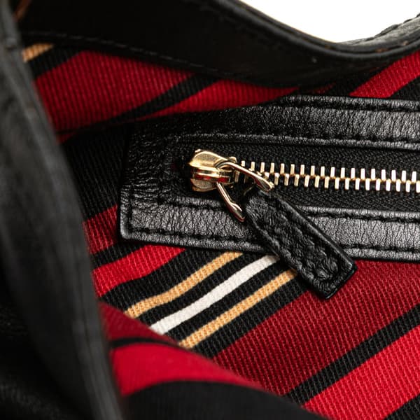 Pre-owned Gucci Medium Leather Britt Shoulder Bag Black