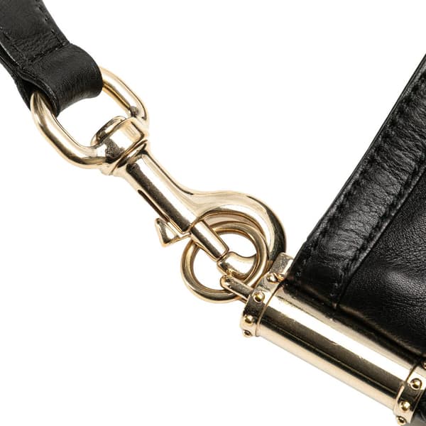 Pre-owned Gucci Medium Leather Britt Shoulder Bag Black