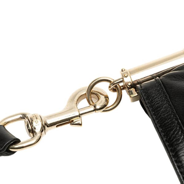 Pre-owned Gucci Medium Leather Britt Shoulder Bag Black