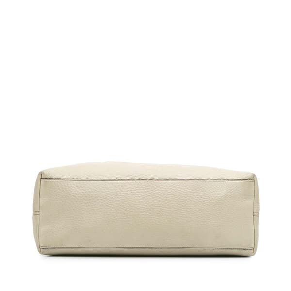 Pre-owned Gucci Medium Leather Soho Chain Tote White