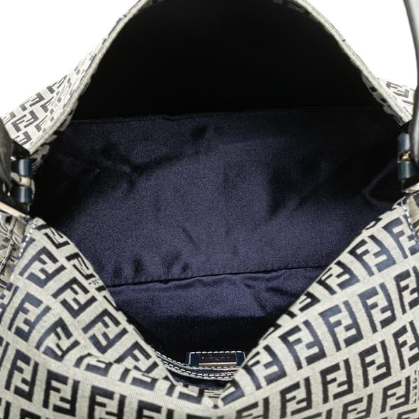 Pre-owned Fendi Zucchino Canvas Mamma Forever Gray