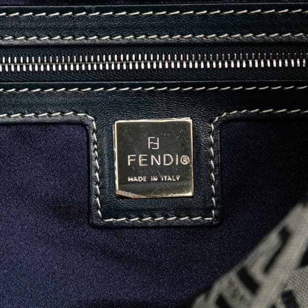 Pre-owned Fendi Zucchino Canvas Mamma Forever Gray