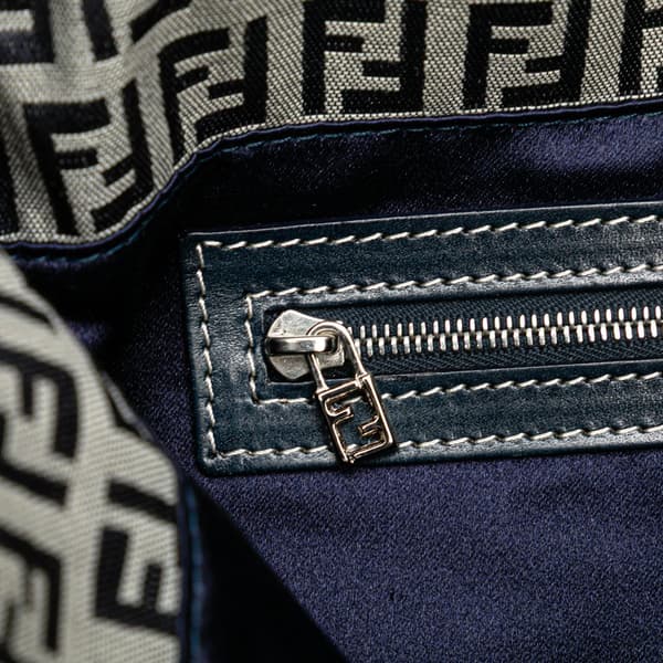 Pre-owned Fendi Zucchino Canvas Mamma Forever Gray