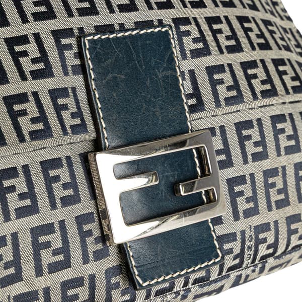 Pre-owned Fendi Zucchino Canvas Mamma Forever Gray