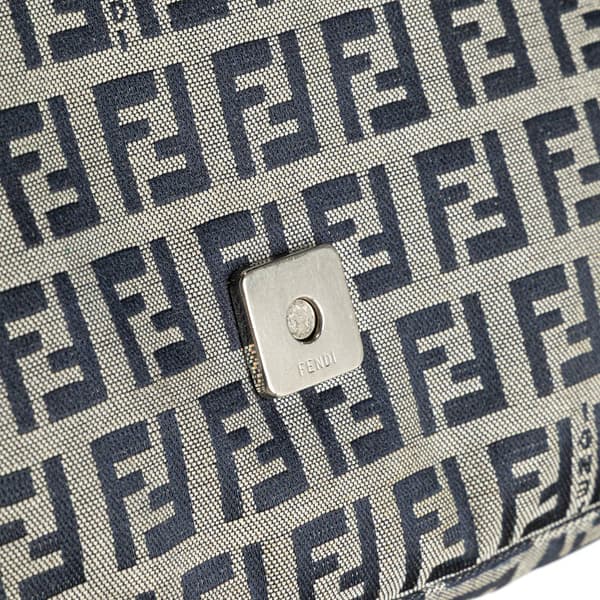 Pre-owned Fendi Zucchino Canvas Mamma Forever Gray