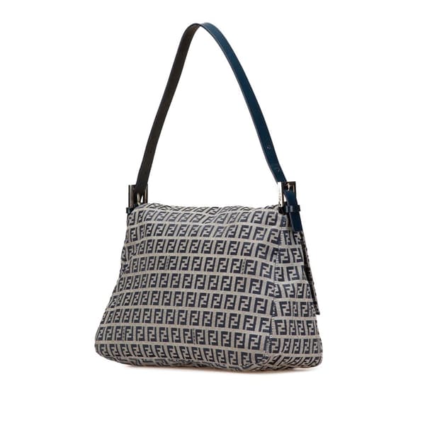 Pre-owned Fendi Zucchino Canvas Mamma Forever Gray