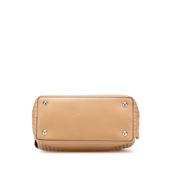 Pre-owned Fendi Small Lambskin DotCom Click Shoulder Bag Brown